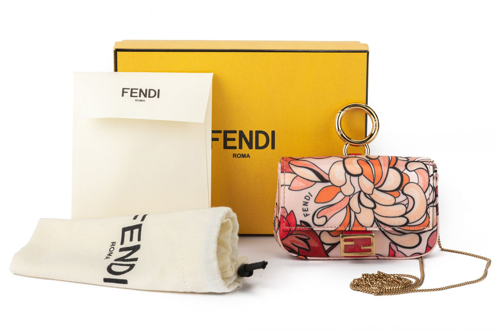 Fendi BNIB Flower Nano Baguette Silk