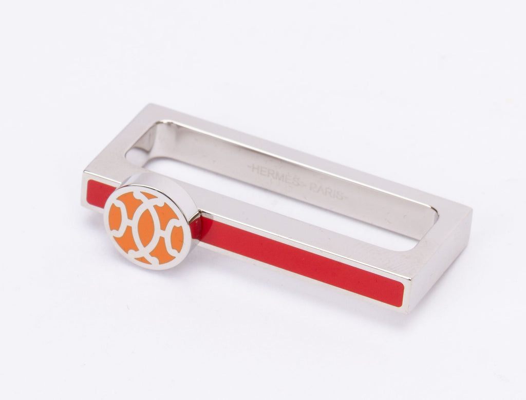 Hermès NIB Enamel Rectangular Scarf Ring