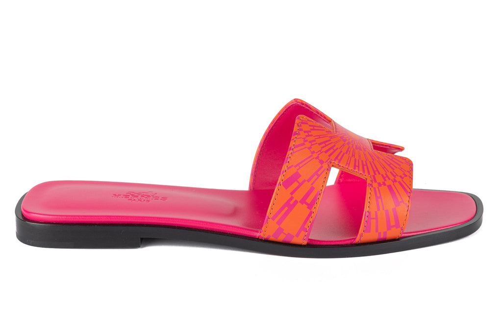 Hermes BNIB Lim Ed Orange Oran Sandals