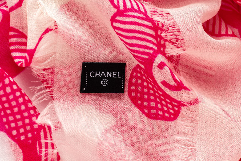 Chanel New Fuchsia Camellia Shawl