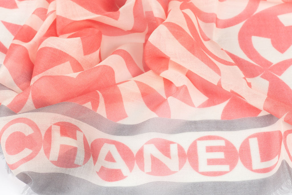Chanel New Pink Grey Cashmere Shawl