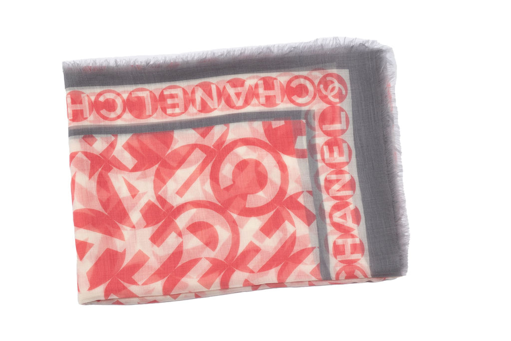 Chanel New Pink Grey Cashmere Shawl