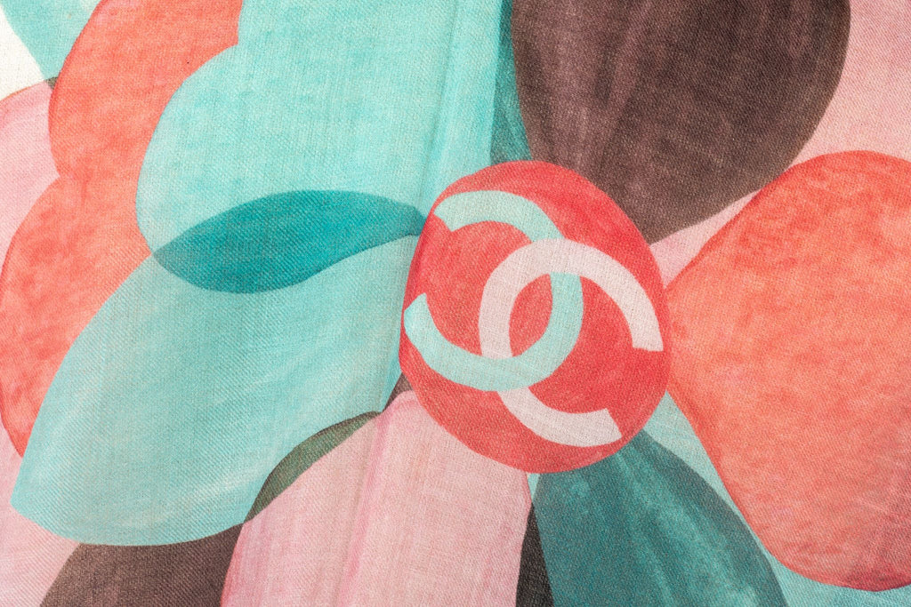 Chanel New Multicolor Camellia Shawl