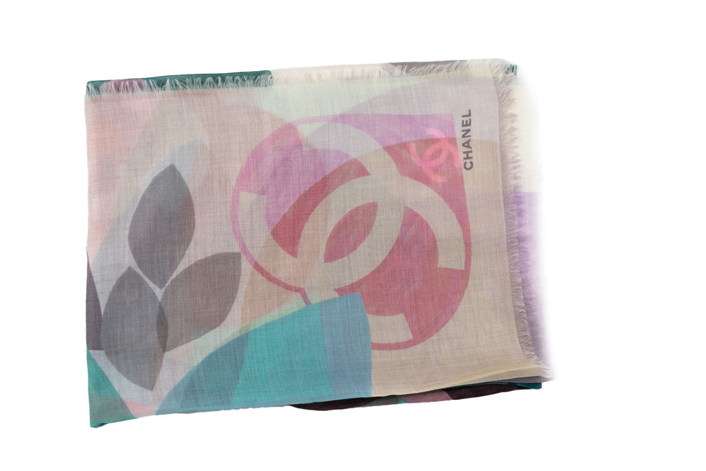 Chanel New Multicolor Camellia Shawl