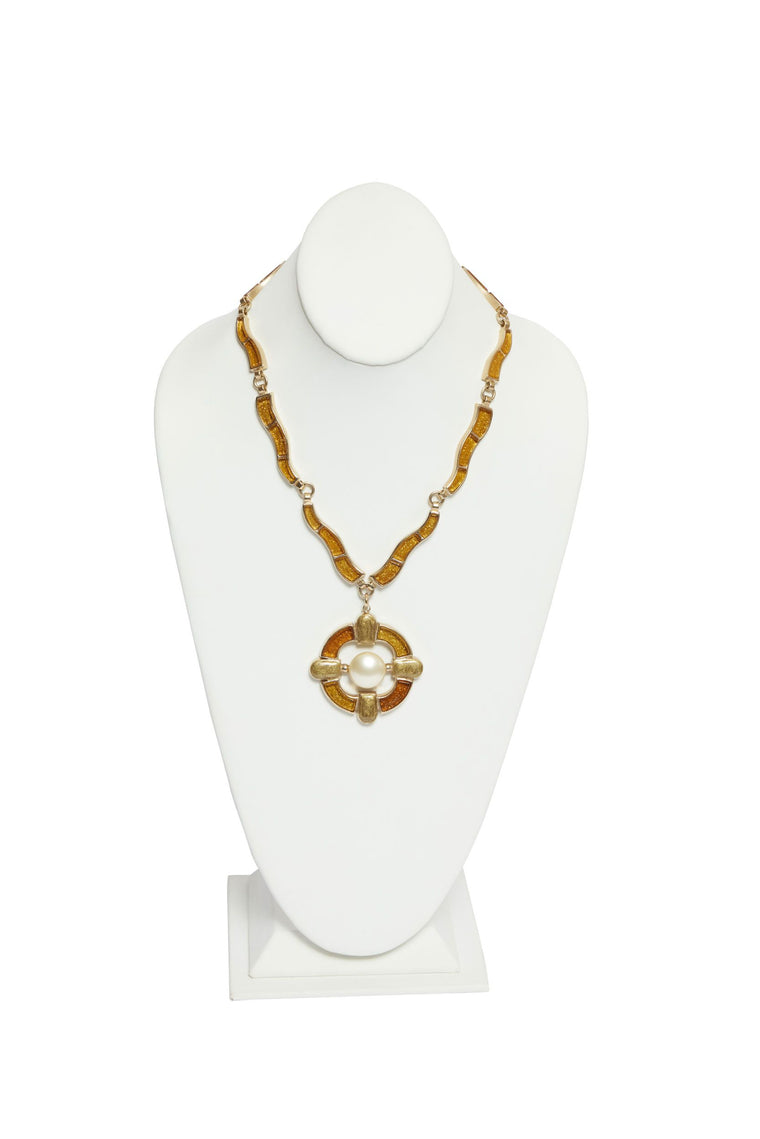 Chanel Maltese Cross Gripoix Necklace