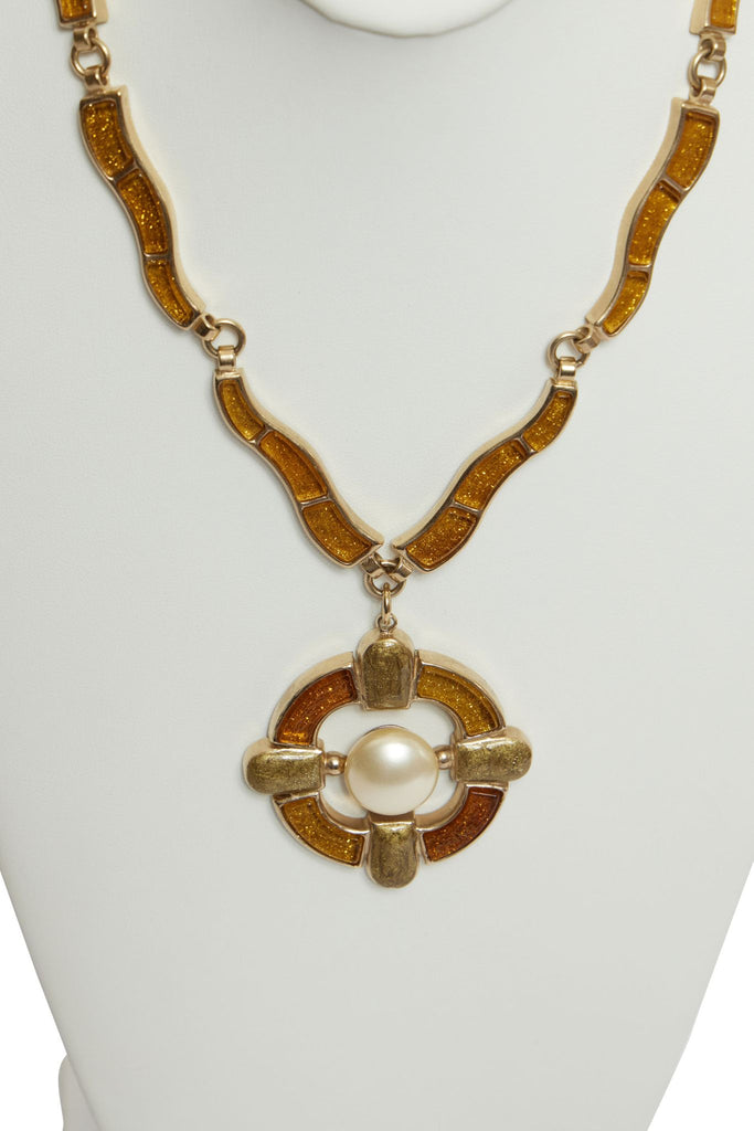 Chanel Maltese Cross Gripoix Necklace