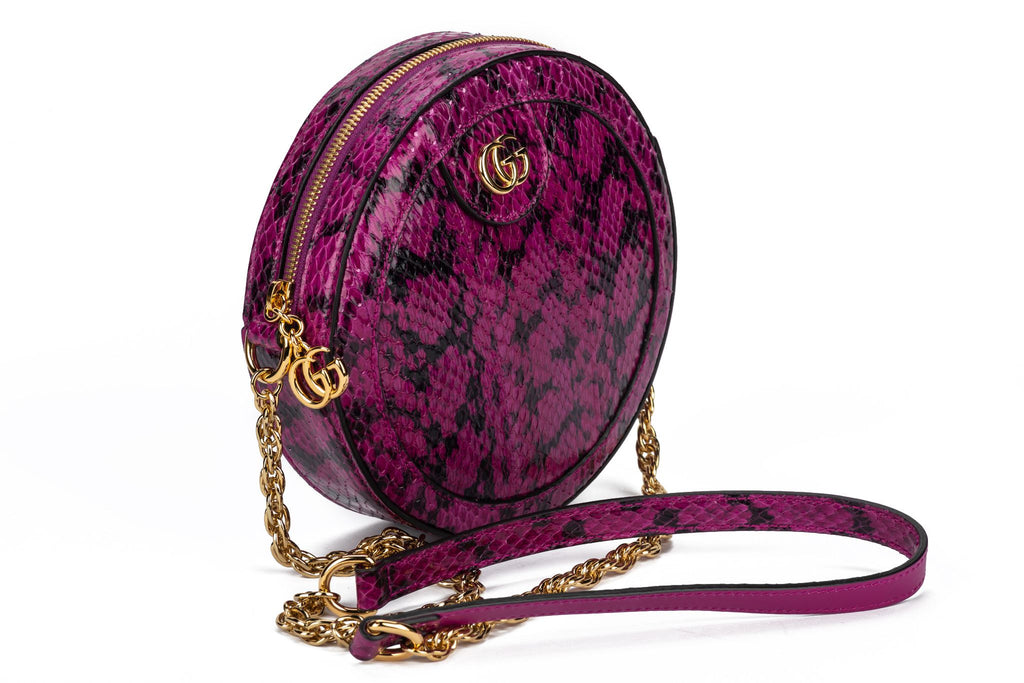 GUCCI Ophidia Watersnake Mini Round Bag