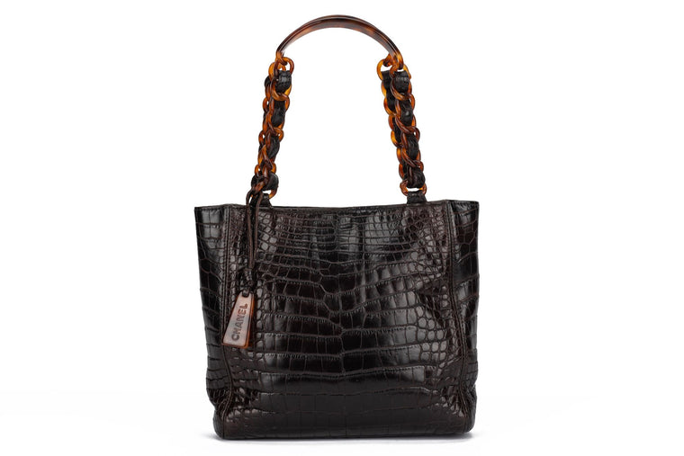Chanel Alligator Faux Tortoise Chain Bag