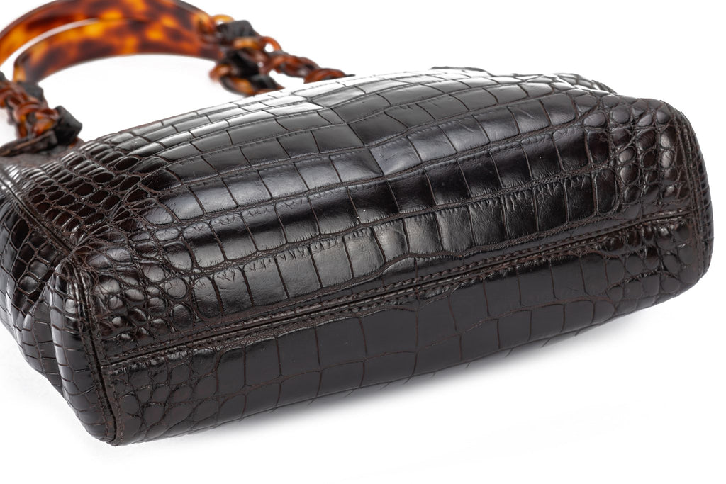 Chanel Alligator Faux Tortoise Chain Bag
