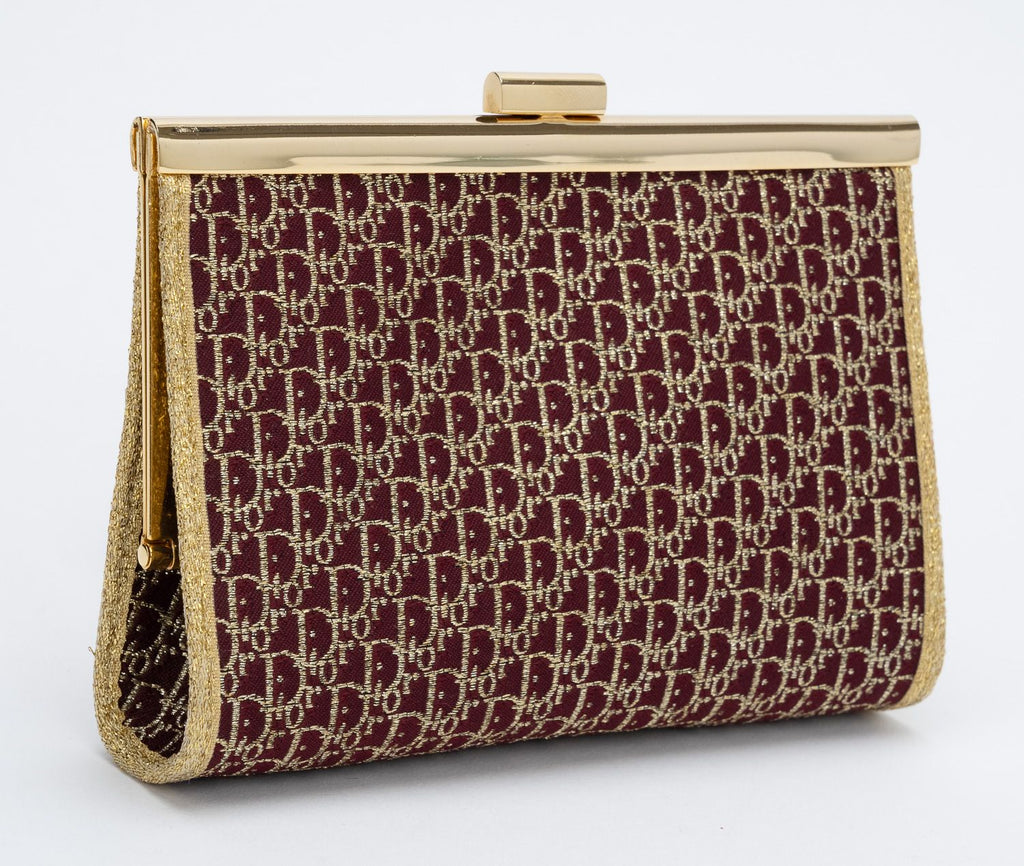 Dior Vintage Small Red Gold Clutch