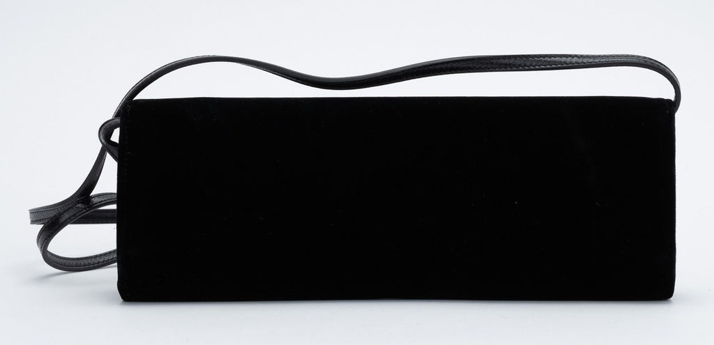 YSL Black Velvet Studded Crystals Bag
