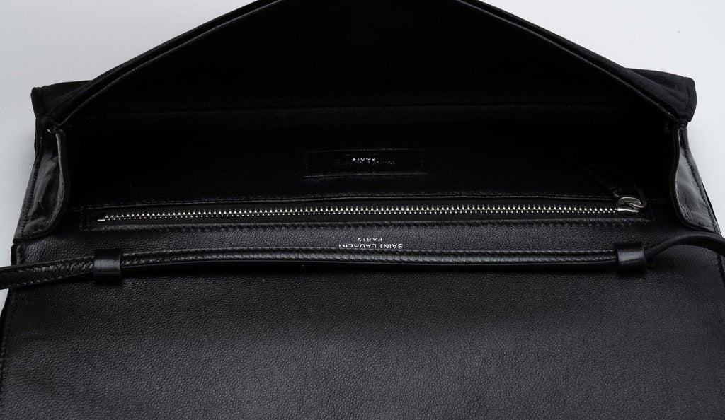 YSL Black Velvet Studded Crystals Bag