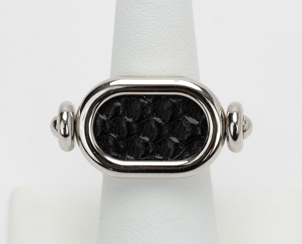 Hermes Sterling Silver Palladium Ring