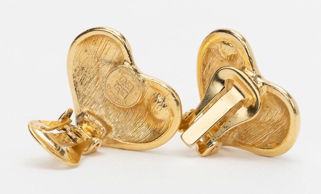 Givenchy 80s Heart Clip Ons Gold