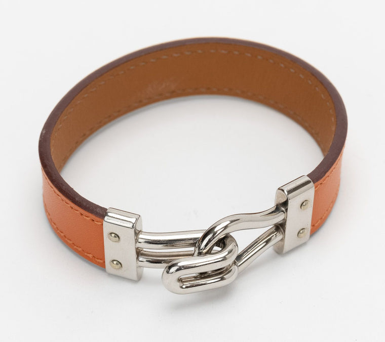 Hermes 2007 Hook Orange Swift Bracelet