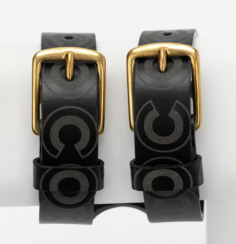Chanel Brown Embossed Leather Bracelet