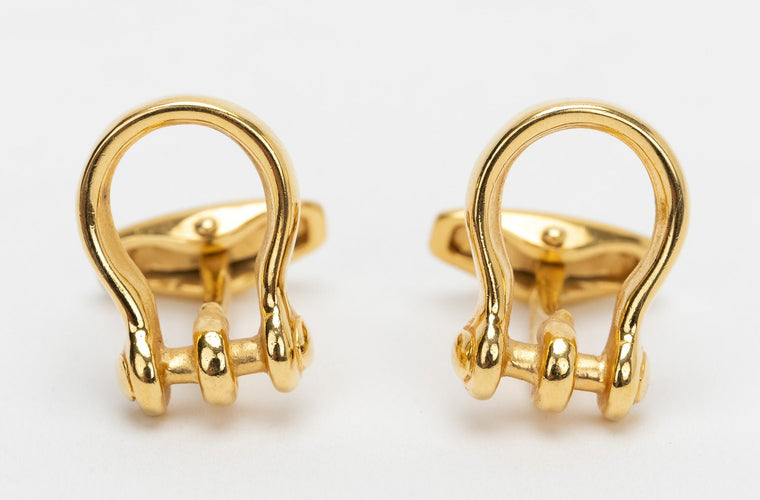 Celine Gold Plated Cufflinks Horse Bit