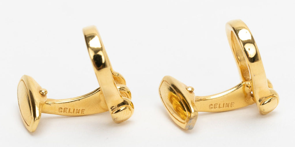 Celine Gold Plated Cufflinks Horse Bit