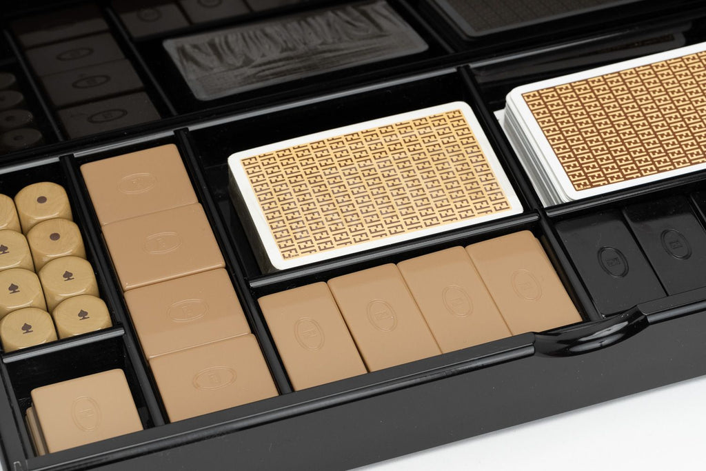 Fendi Vintage Black Lucite Poker Set