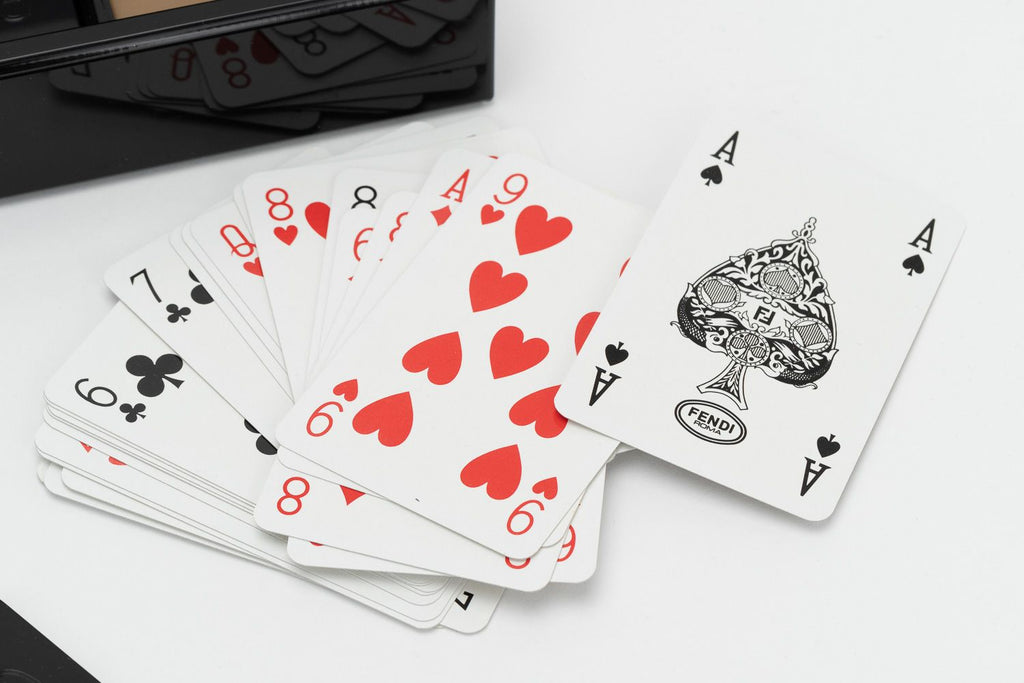 Fendi Vintage Black Lucite Poker Set
