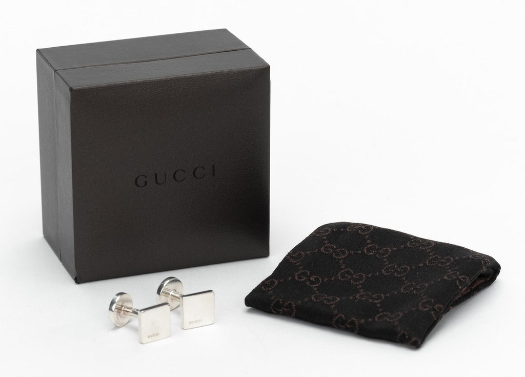 Gucci Sterling Silver Square Cufflinks