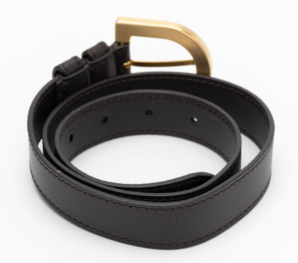 Fendi New Brown Leather Belt 83 cm
