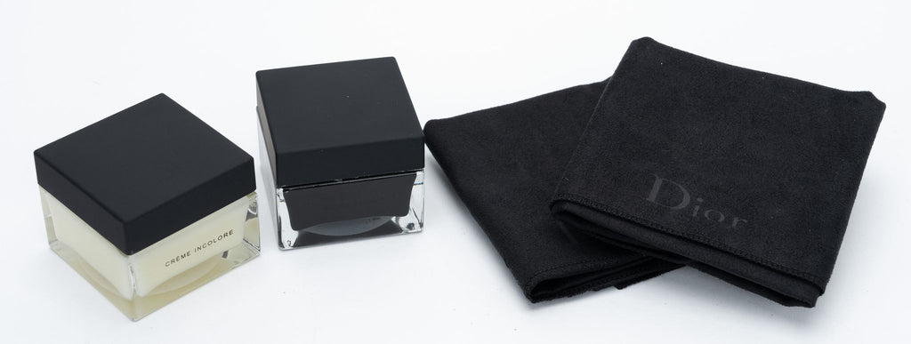 Dior NIB Black Leather Travel Shoe Kit
