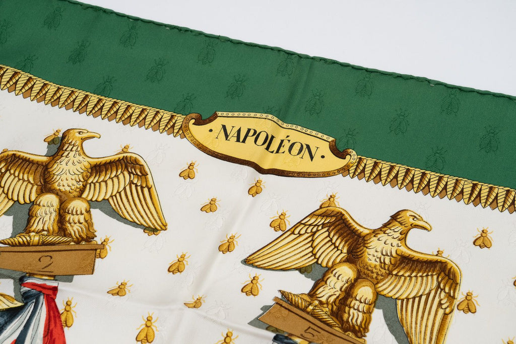 Hermès Napoleon Green Silk Scarf Ledoux