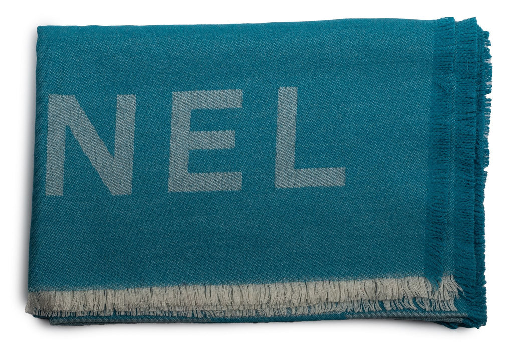 Chanel New Cashmere Shawl in Turquoise