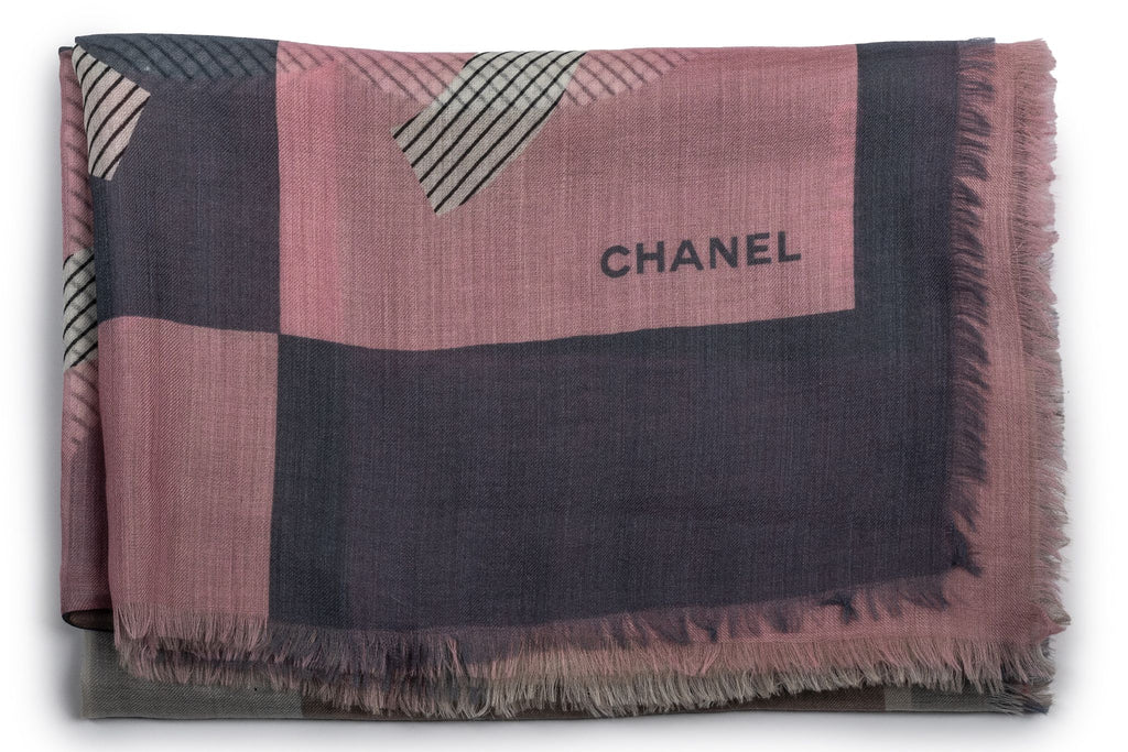 Chanel New Cashmere Shawl Checkered