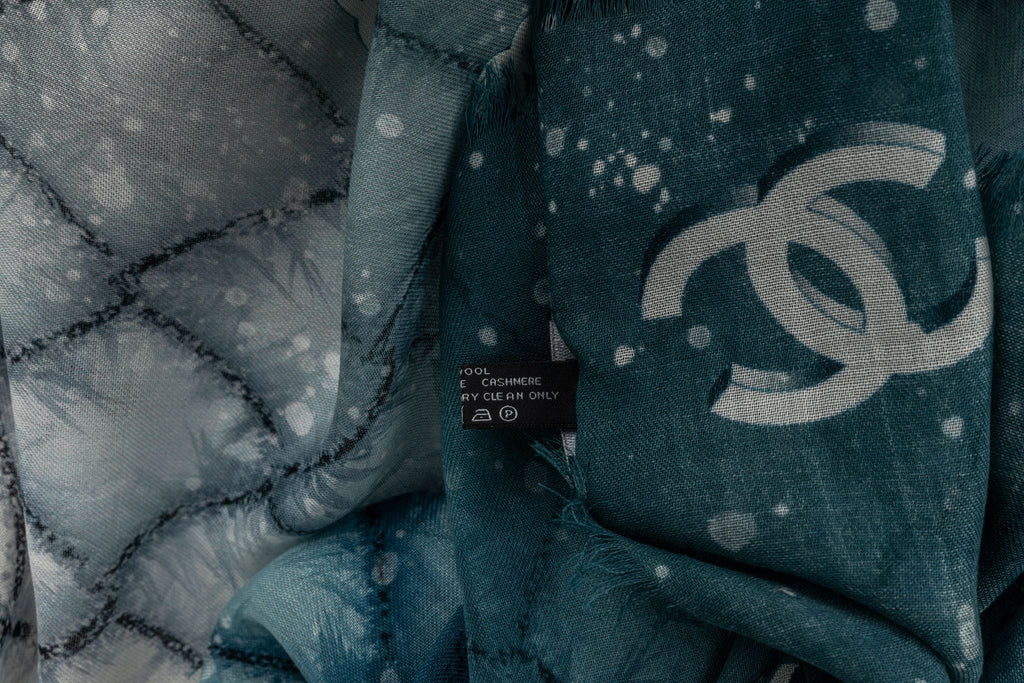 Chanel New Cashmere Shawl Space Blue