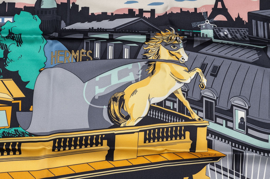 Hermès "Minuit au Faubourg" Silk Scarf