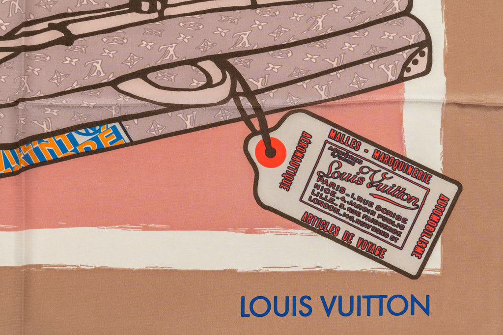 Louis Vuitton LV Trunks Silk Scarf