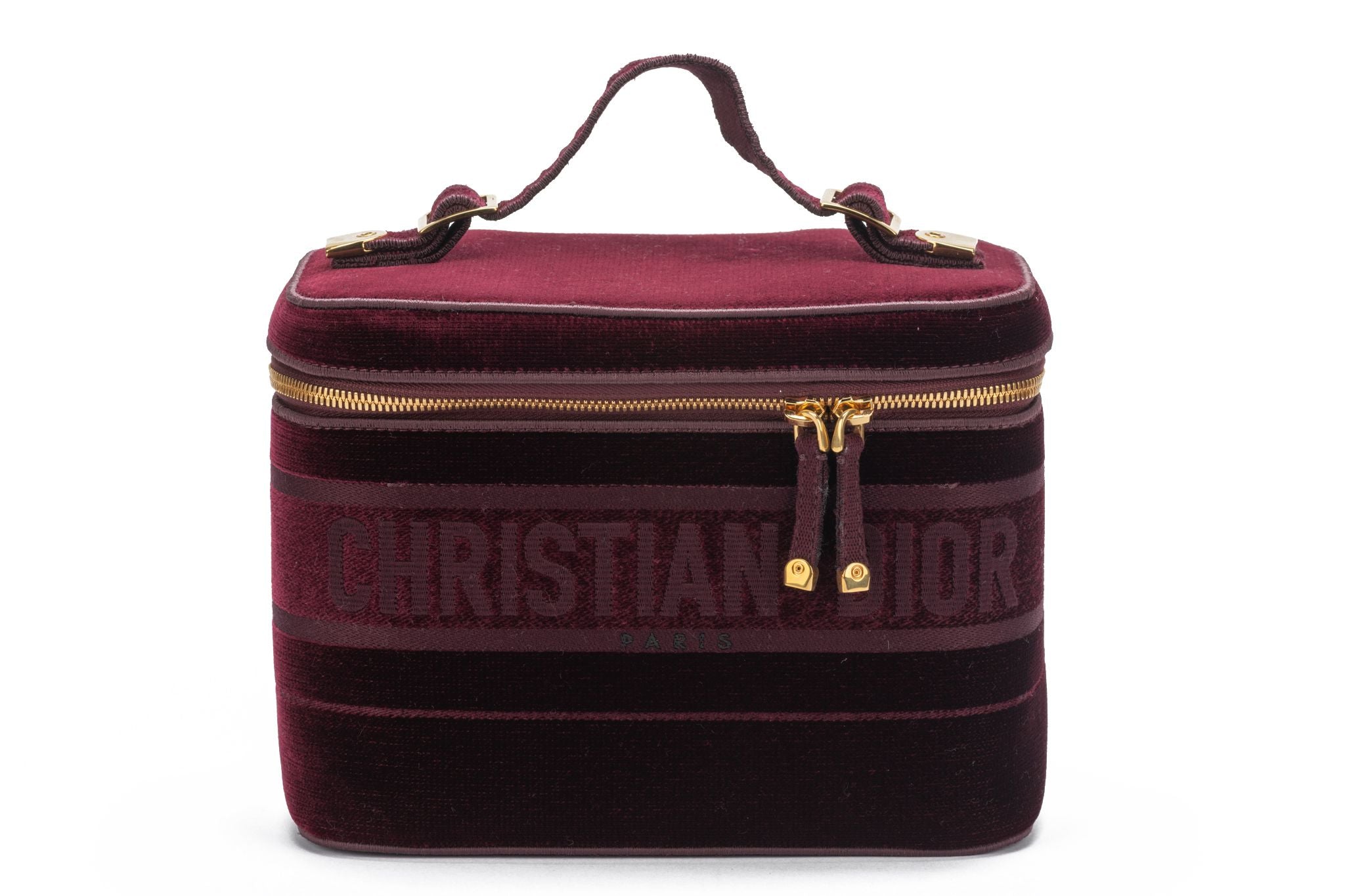 burgundy travel makeup bag Dior New Travel Velvet Bag Burgundy