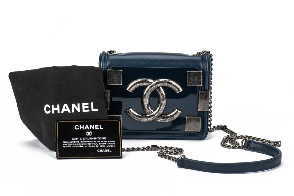 Chanel Boy Brick Flap Bag Navy