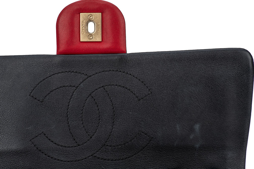 Chanel Graphic Single Flap Bag Black Red