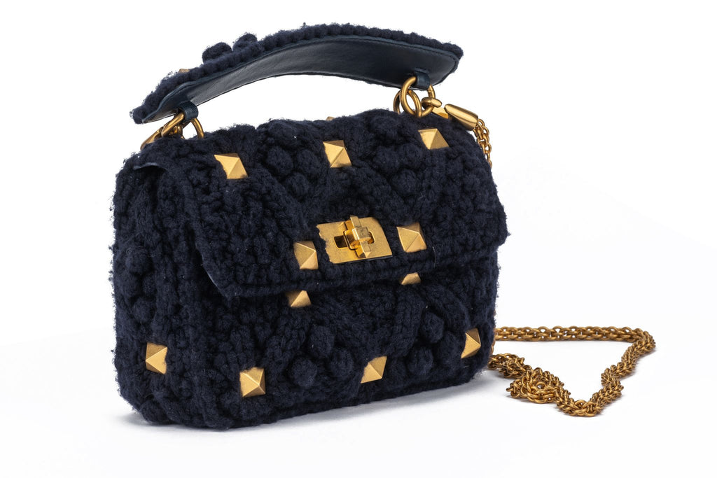 Valentino Roman Stud Knitted Bag New