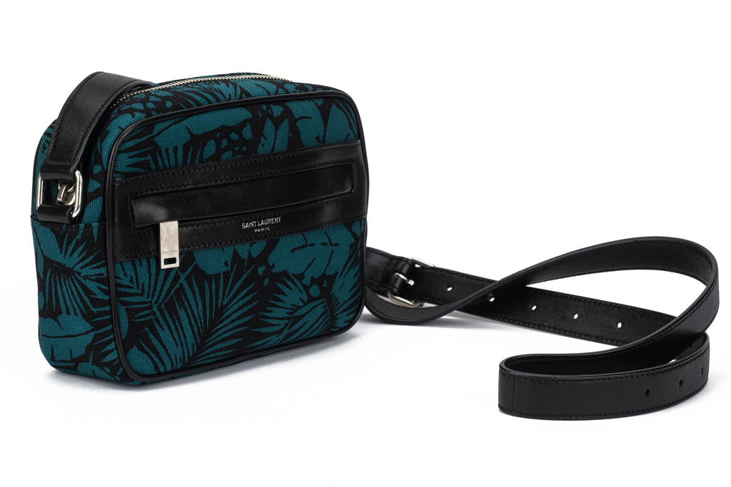 YSL New  Crossbody Palm Tree Print Green