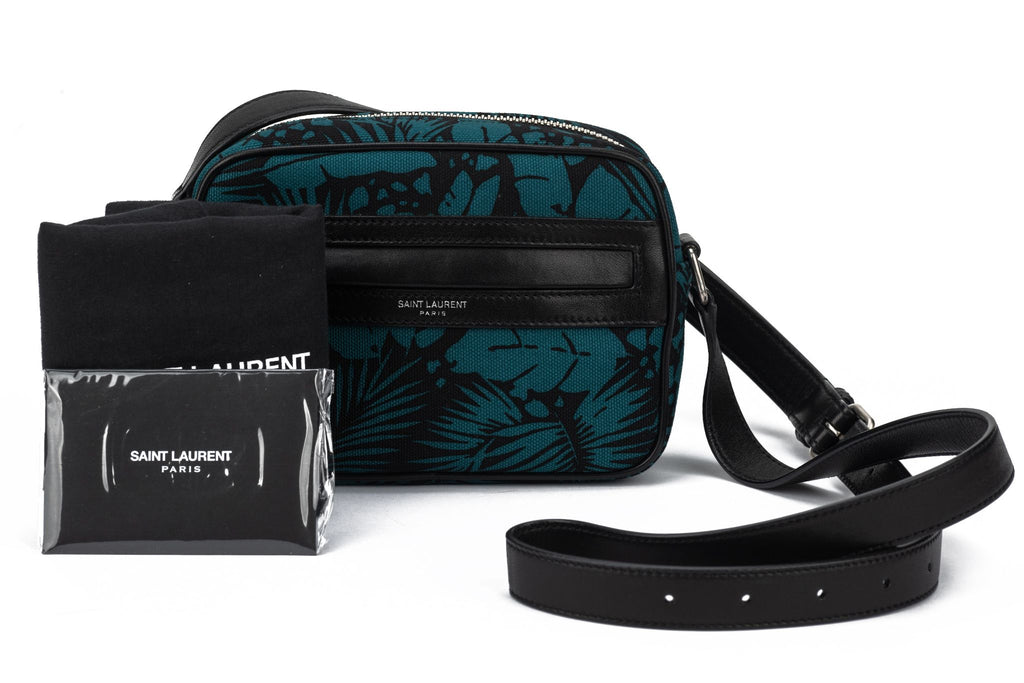 YSL New  Crossbody Palm Tree Print Green