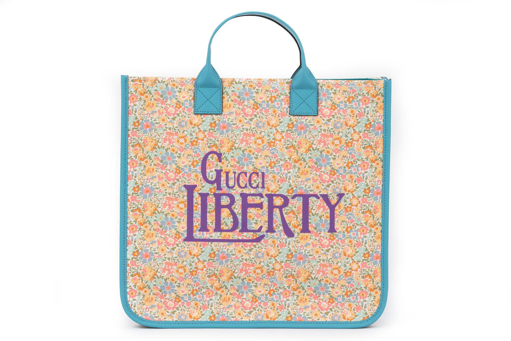 Gucci New Liberty Celeste Flowers Tote