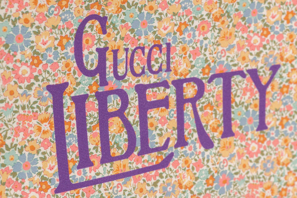 Gucci New Liberty Celeste Flowers Tote