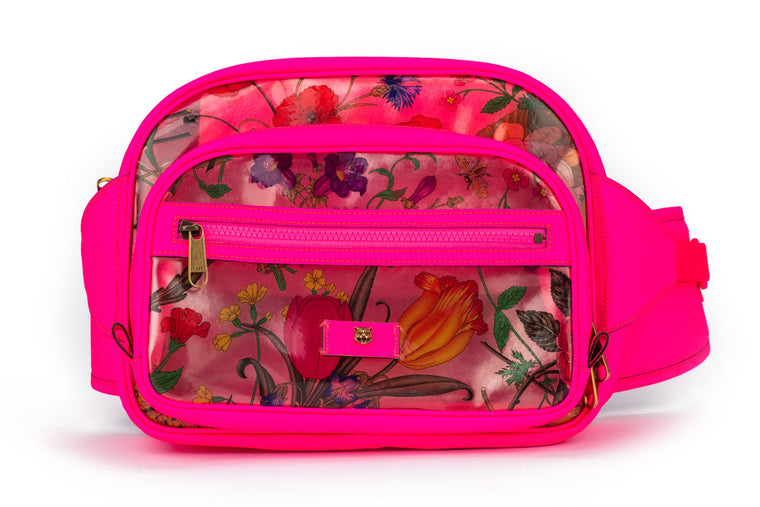 Gucci PInk Fluo Pvc Flora Fanny Pack