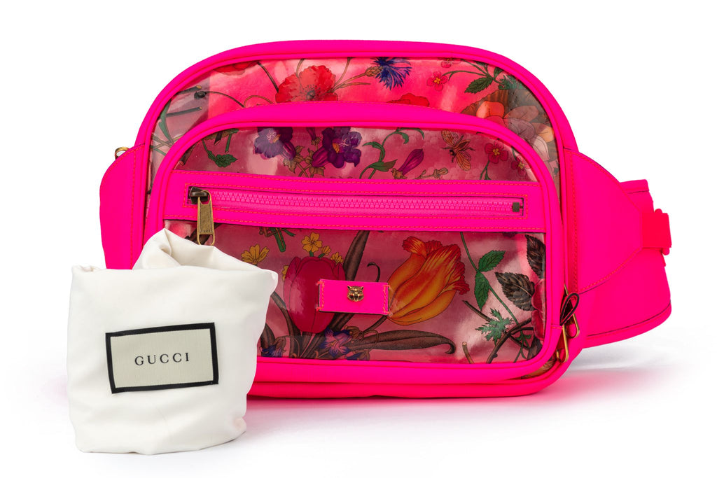 Gucci PInk Fluo Pvc Flora Fanny Pack