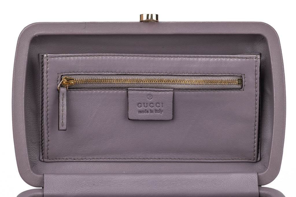 Gucci Lilac Suede Bejeweled Evening Bag