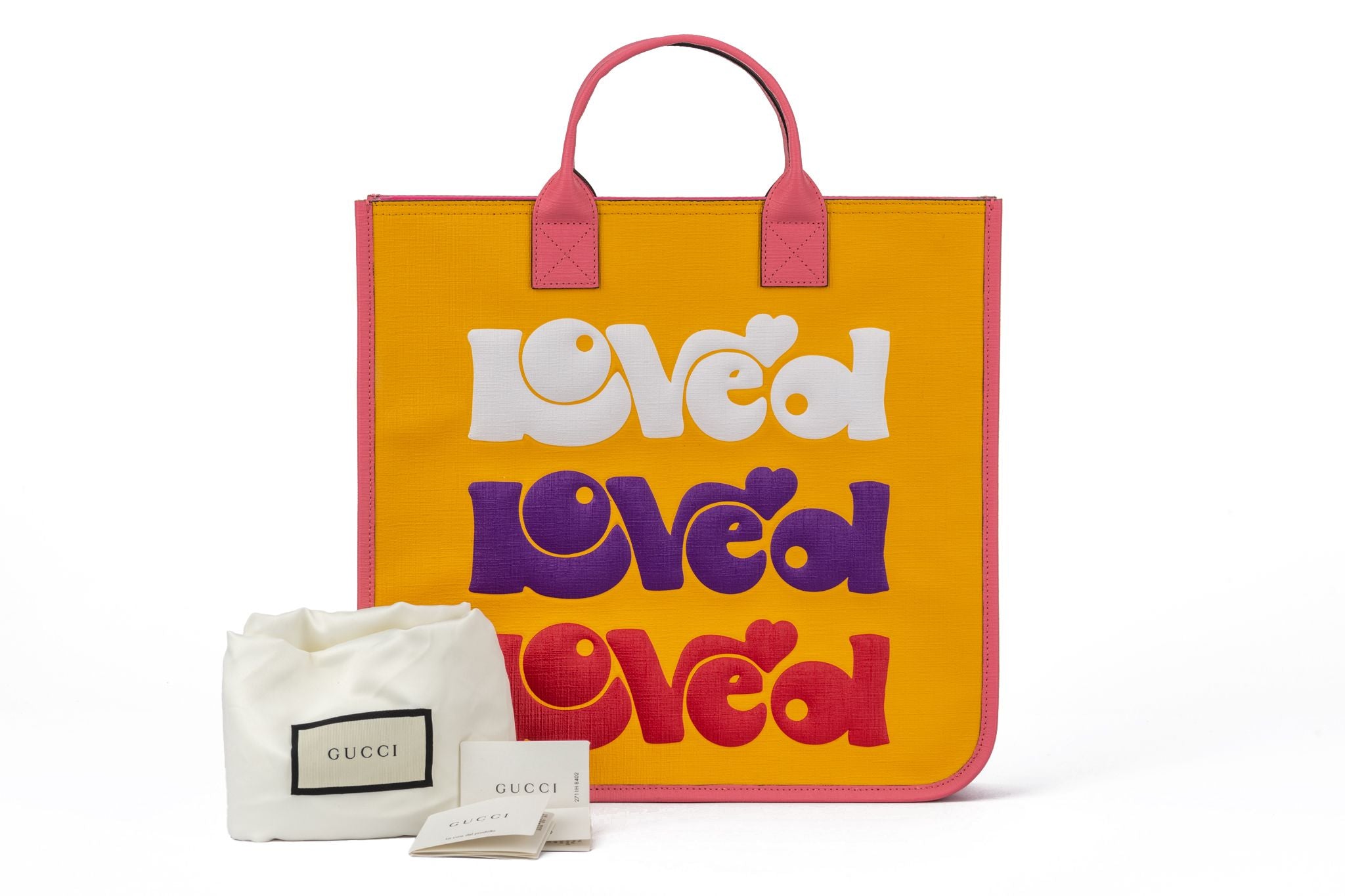 Gucci New Love Yellow Rainbow Tote - Main Image