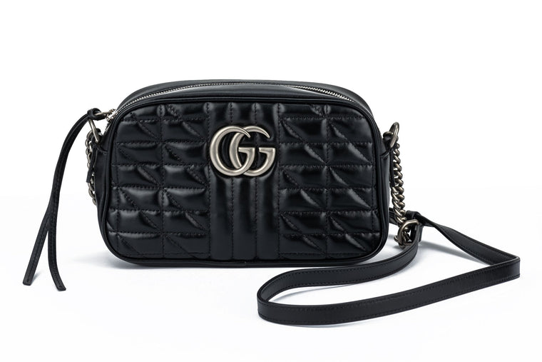 New Gucci Black Marmont Cross Body Bag