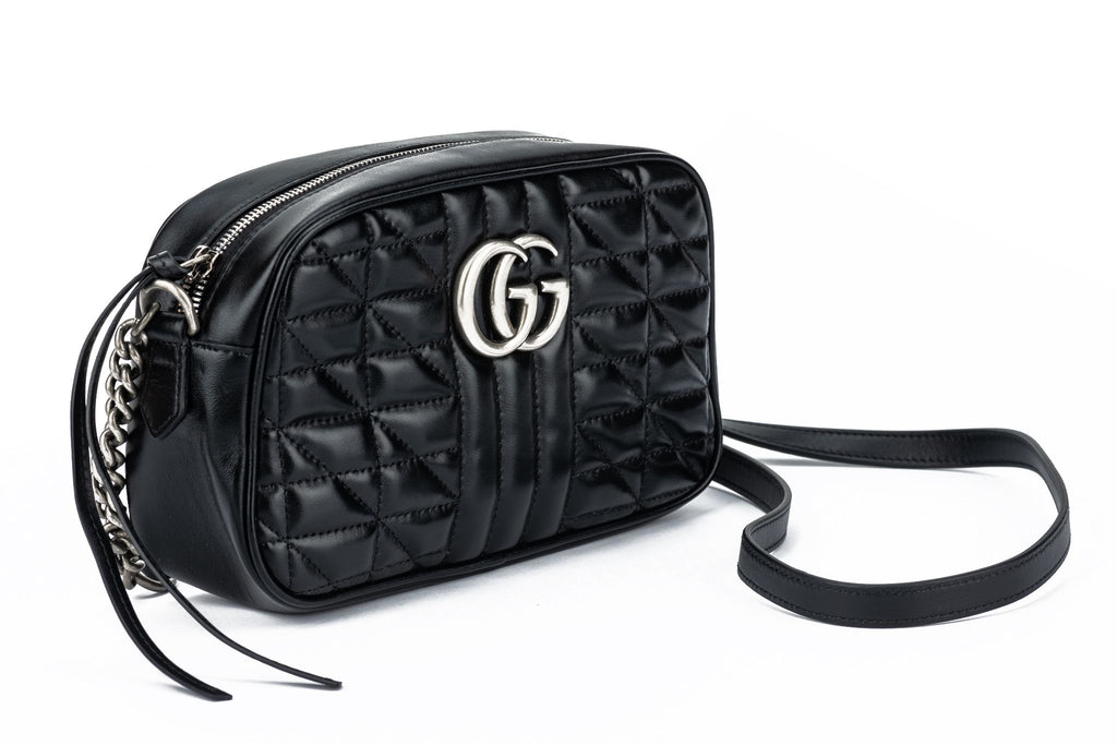 New Gucci Black Marmont Cross Body Bag