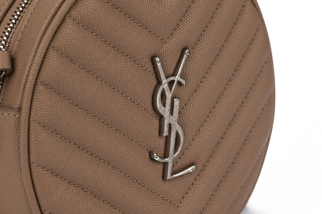 YSL New Beige Caviar Round Camera Bag