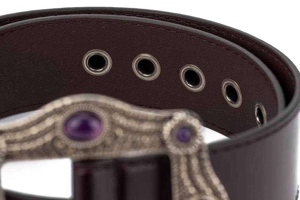 Gucci New Brown Jewel Buckle Belt