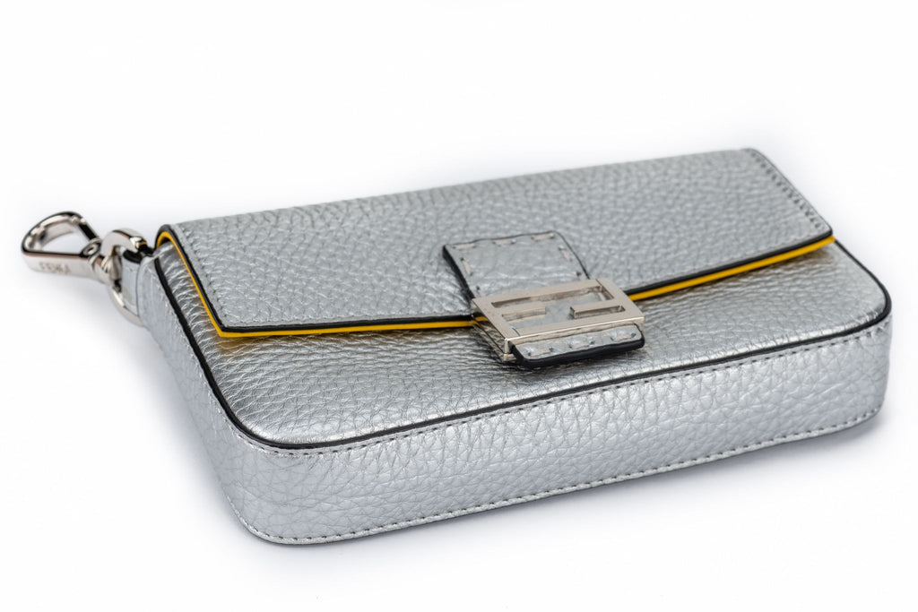 Fendi New in Box Silver Micro Baguette